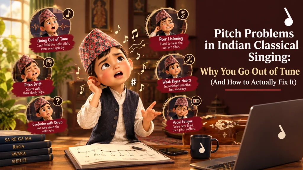 Young classical singer struggling with pitch problems and going out of tune